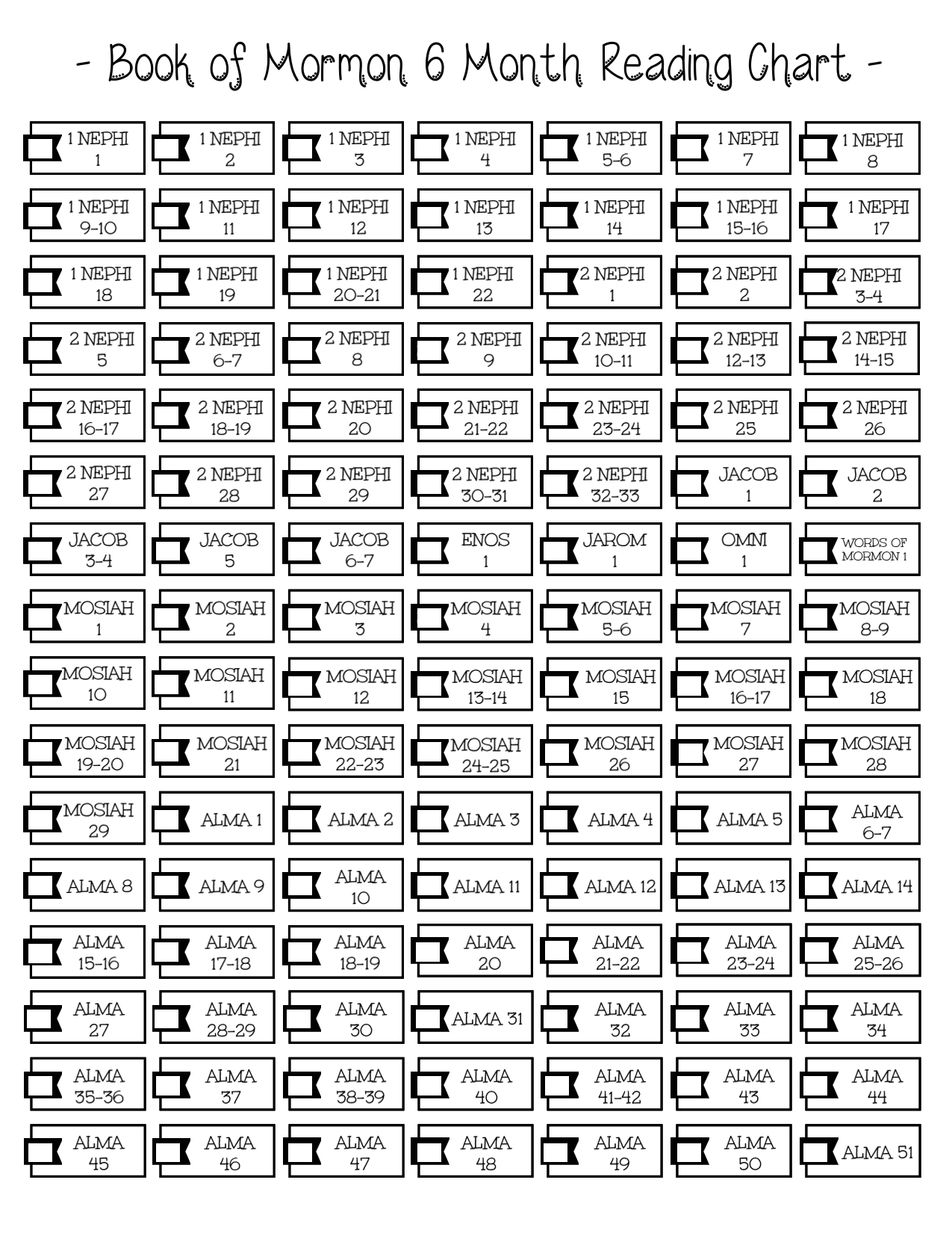 90 Day Book Of Mormon Reading Chart