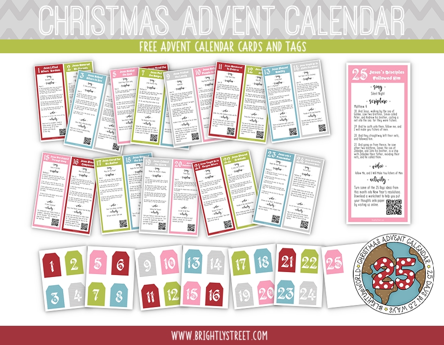 Christmas Advent Calendar Tags and Cards #LIGHTtheWORLD