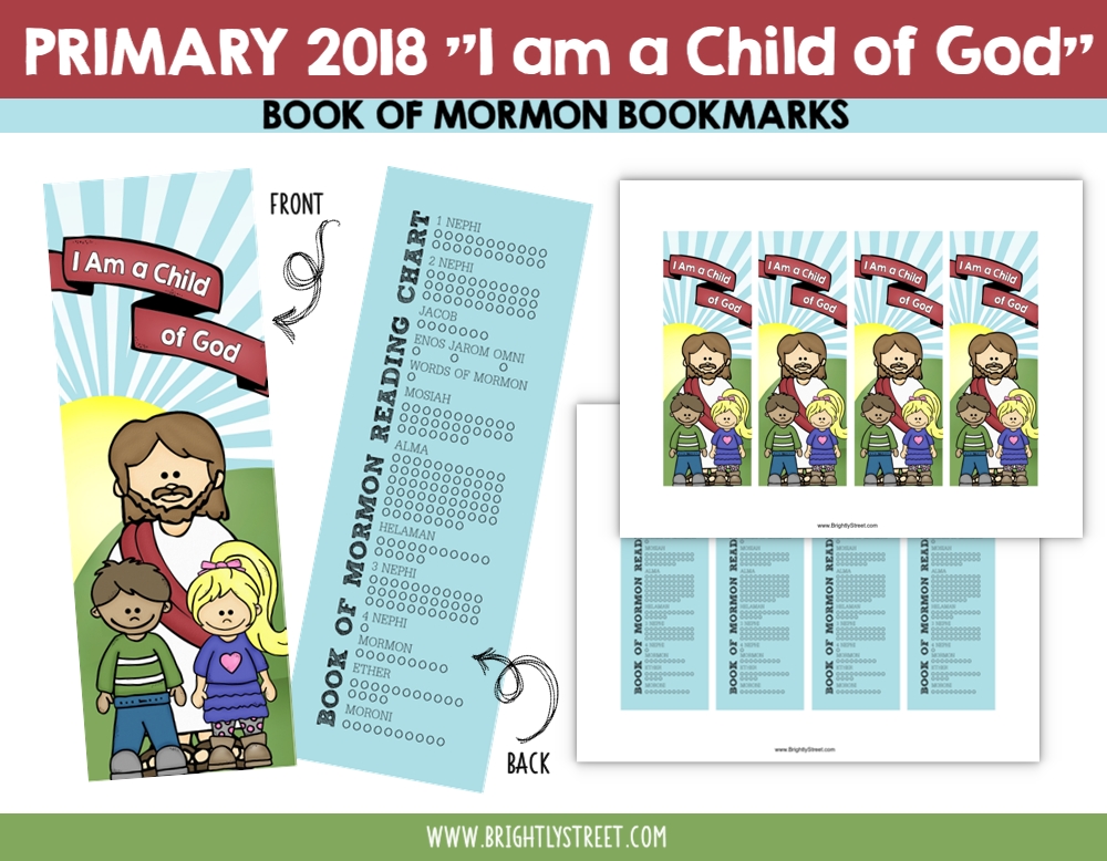 I am a child of God Primary Bookmarks