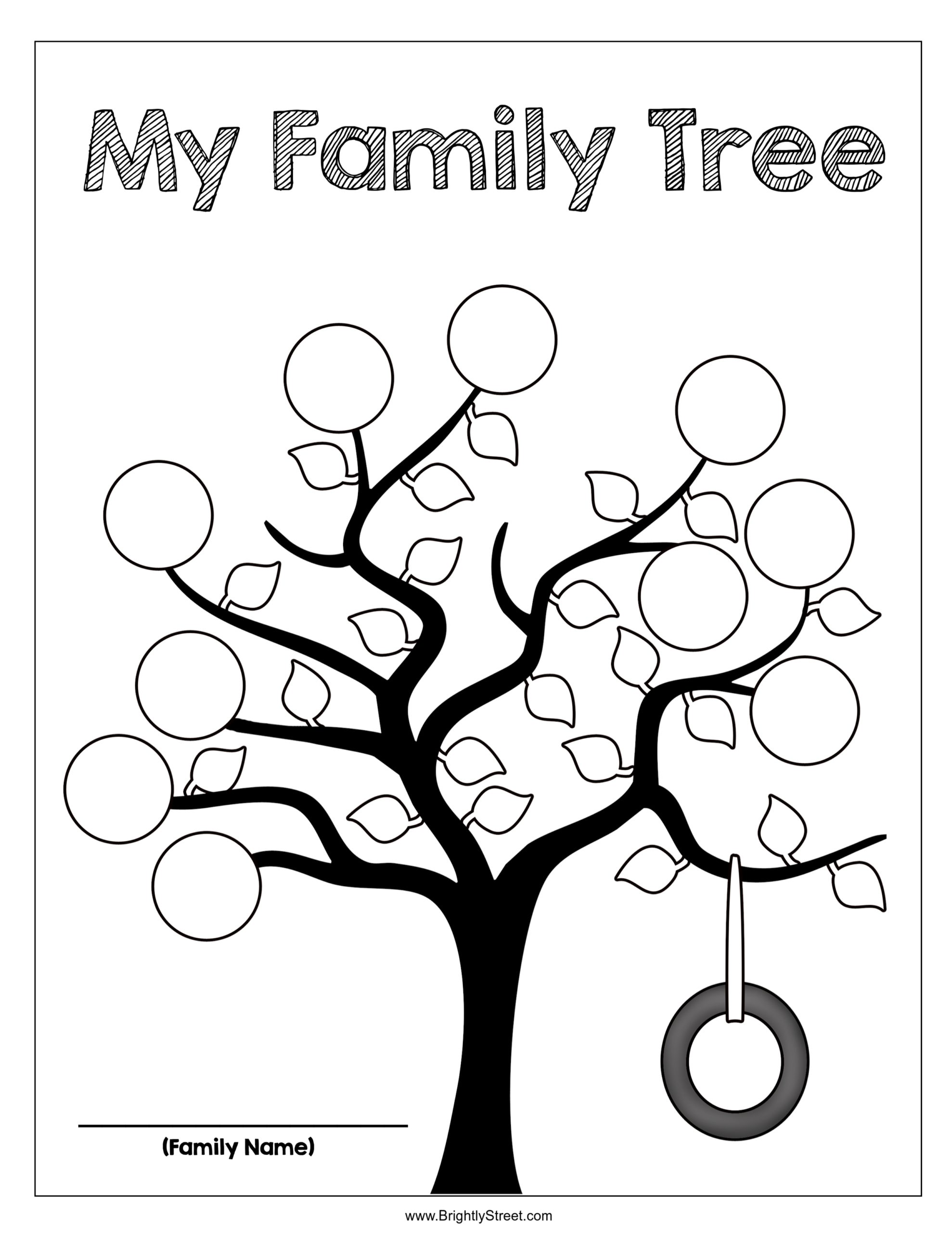 family tree coloring page