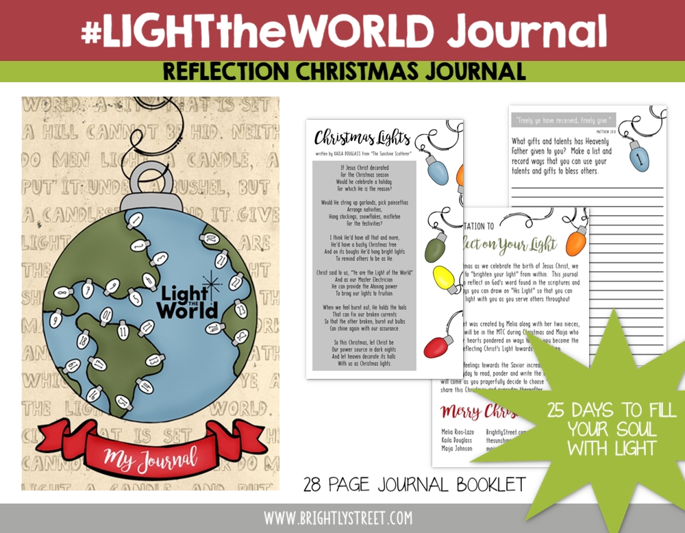 #LIGHTtheWORLD Reflection Journal Free Printable Brightly Street