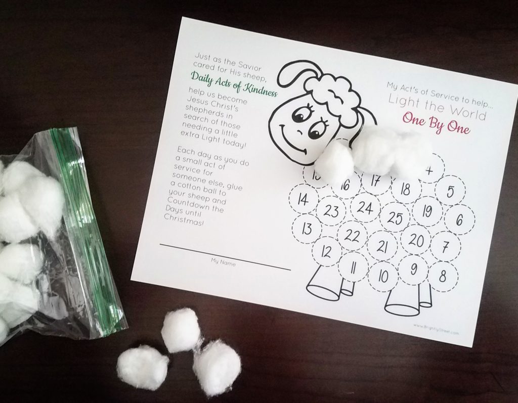 Light the World One By One Kid-Friendly Service Printable Idea ...