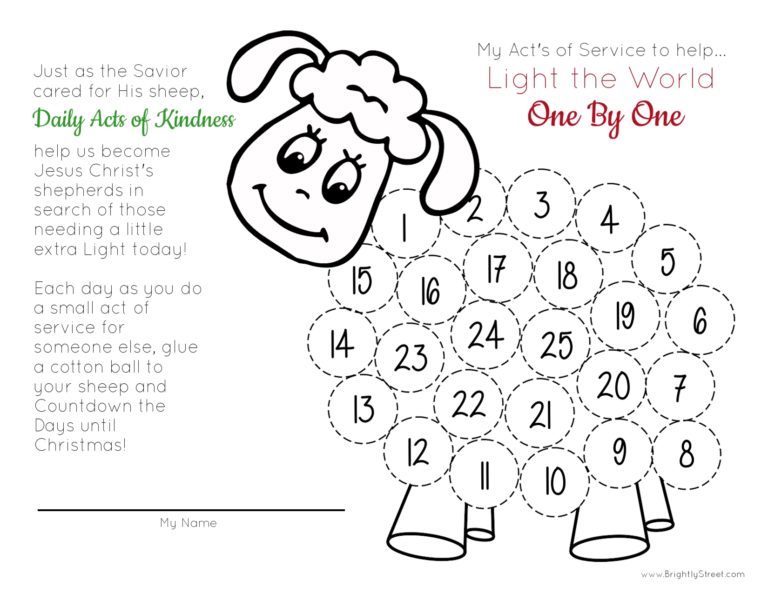 Light the World One By One KidFriendly Service Printable Idea